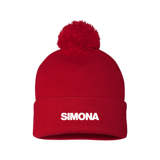 SIMONA HOLIDAY SHOP - 12" Pom-Pom Cuffed Beanie