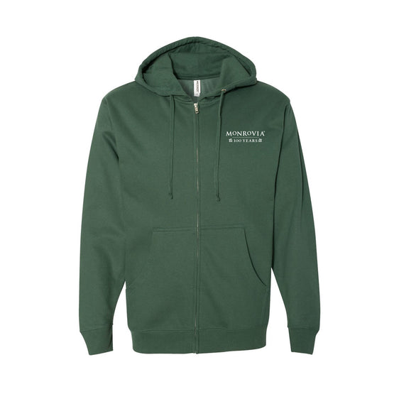 Monrovia 100 Years - Unisex Midweight Full-Zip Hooded Sweatshirt