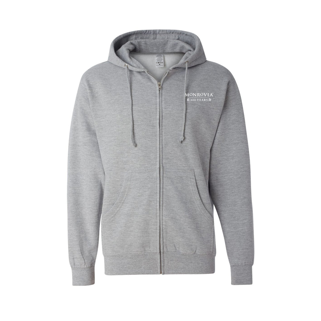 Monrovia 100 Years - Unisex Midweight Full-Zip Hooded Sweatshirt