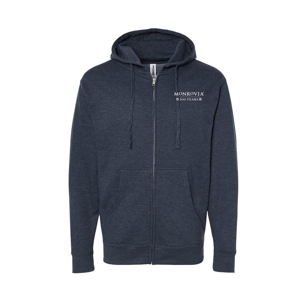 Monrovia 100 Years - Unisex Midweight Full-Zip Hooded Sweatshirt