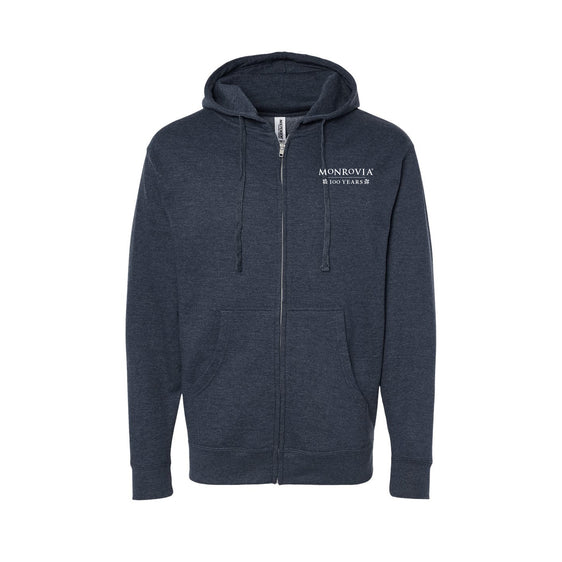 Monrovia 100 Years - Unisex Midweight Full-Zip Hooded Sweatshirt