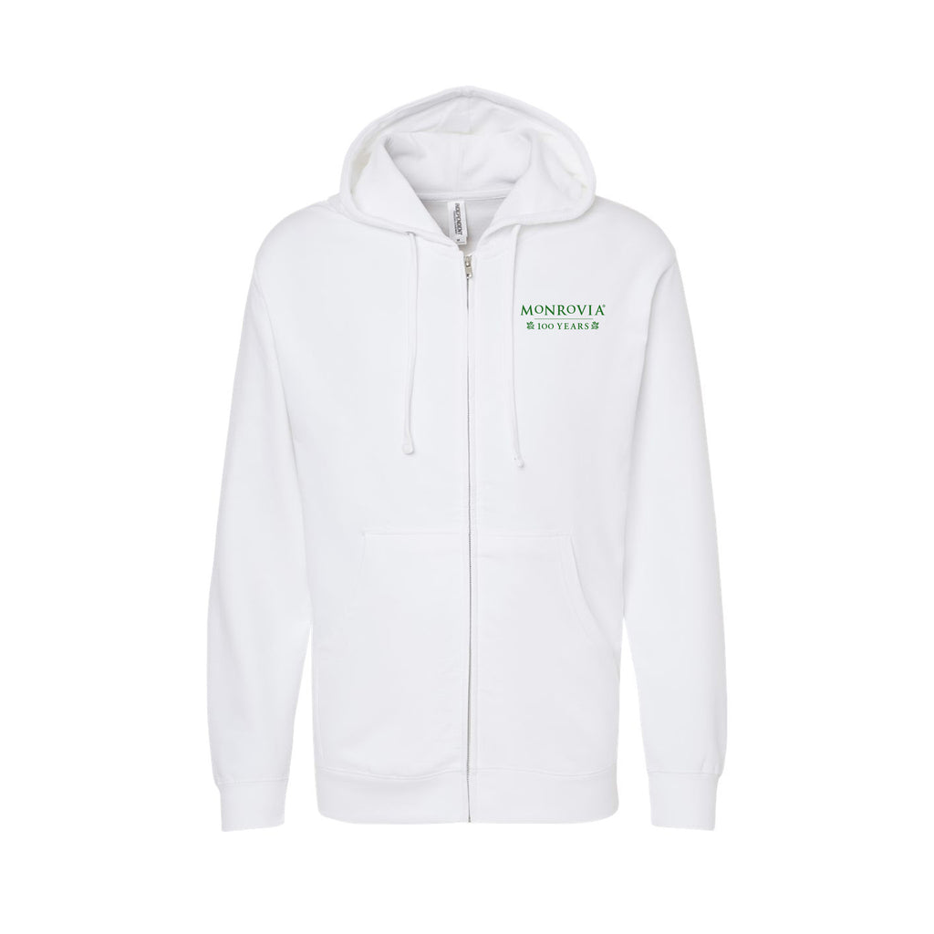 Monrovia 100 Years - Unisex Midweight Full-Zip Hooded Sweatshirt