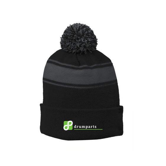 Drum Parts - Sport-Tek® Stripe Pom Pom Beanie