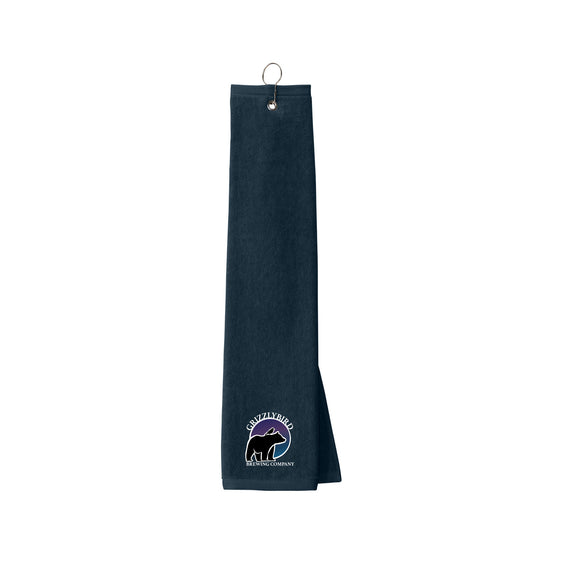 GrizzlyBird Brewing Company - Moon Logo - Port Authority® Grommeted Tri-Fold Golf Towel