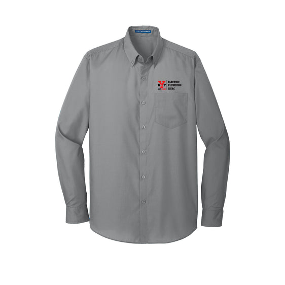 R&T Yoder Electric - Port Authority® Long Sleeve Carefree Poplin Shirt