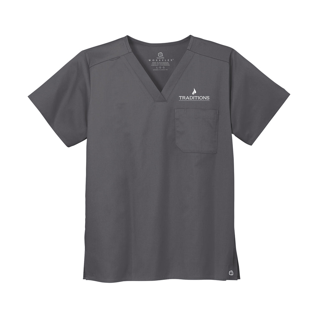 Traditions - Wink® Unisex WorkFlex Chest Pocket V-Neck Top