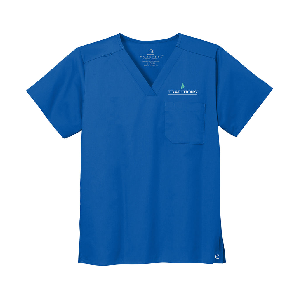 Traditions - Wink® Unisex WorkFlex Chest Pocket V-Neck Top