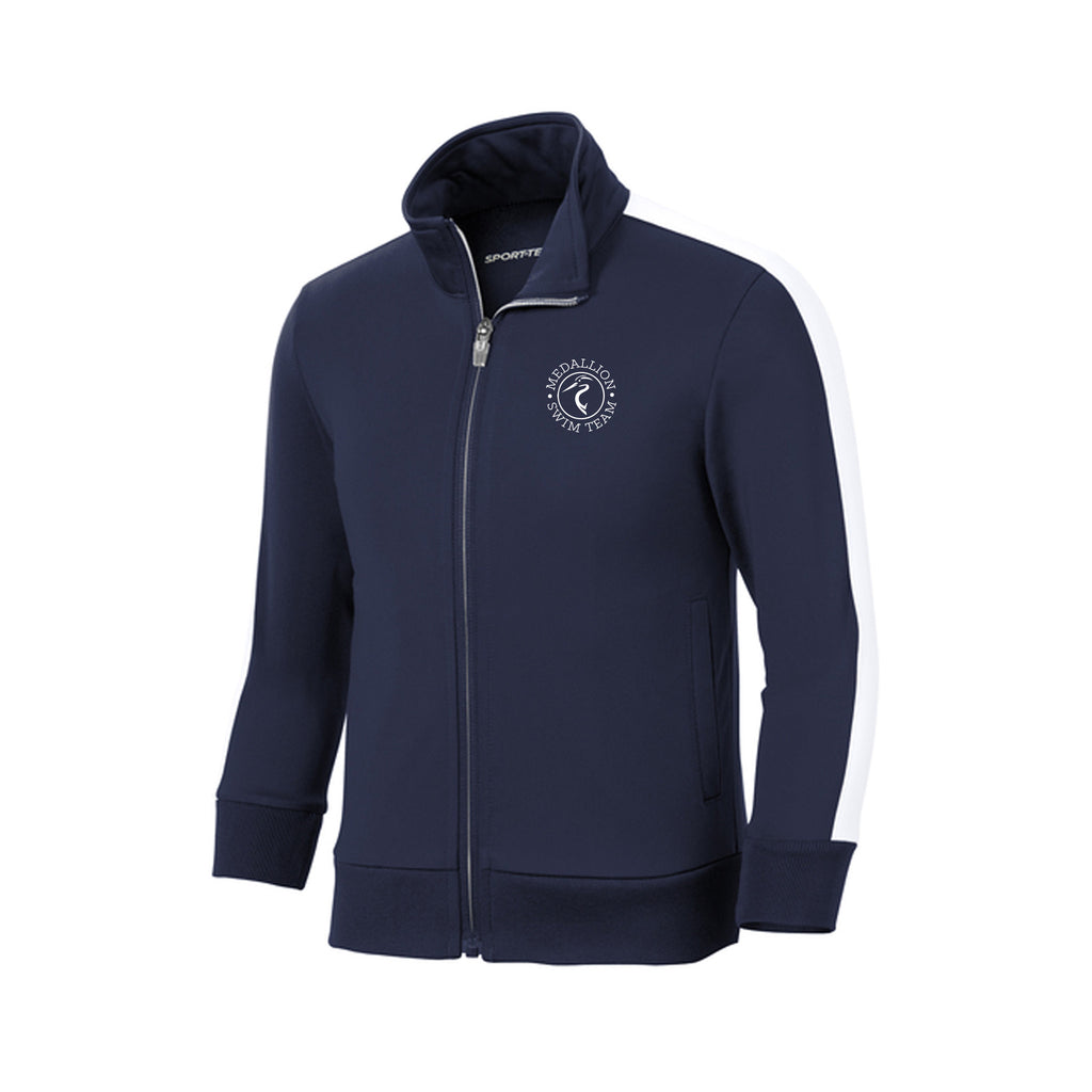 Medallion Swim Team - Sport-Tek® Youth Tricot Sleeve Stripe Track Jacket