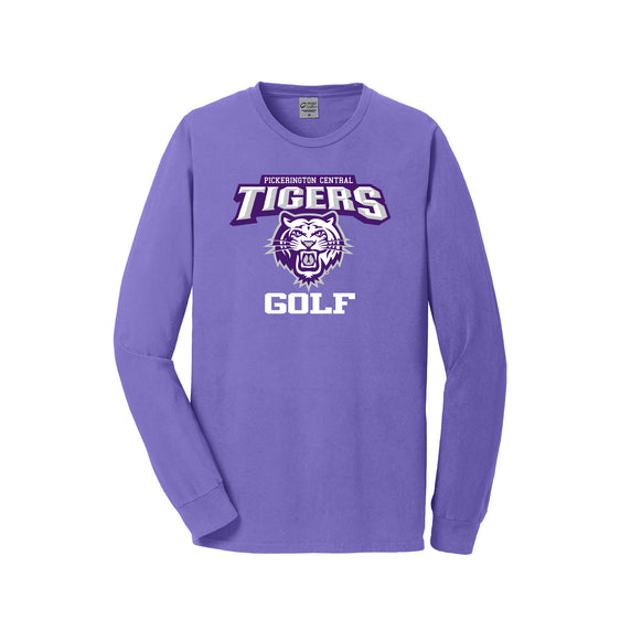 Pikcerington Central Golf - Port & Company® Beach Wash® Garment-Dyed Long Sleeve Tee