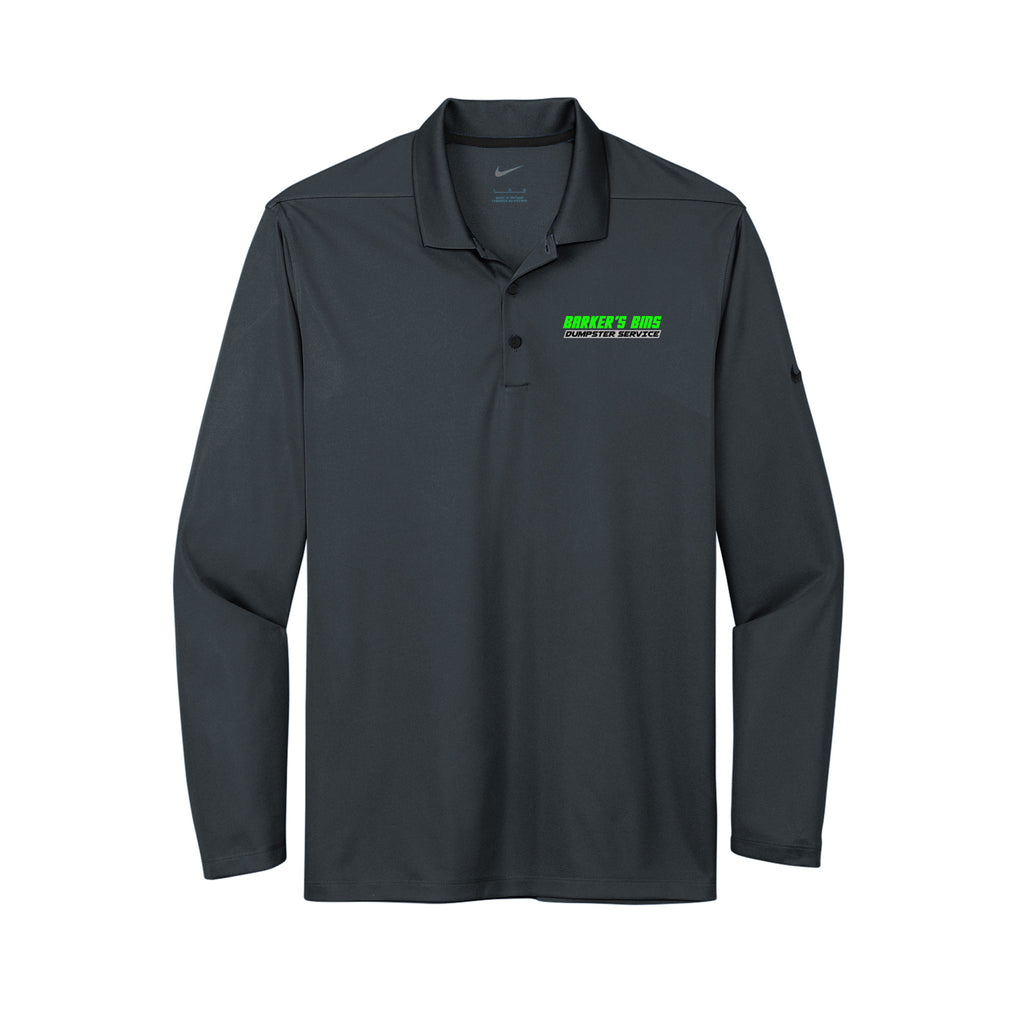 Barker's Bins Dumpster Service - Nike Dri-FIT Micro Pique 2.0 Long Sleeve Polo
