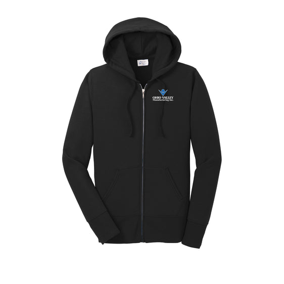Ohio Valley Manufacturing - Port & Company® Ladies Core Fleece Full-Zip Hooded Sweatshirt