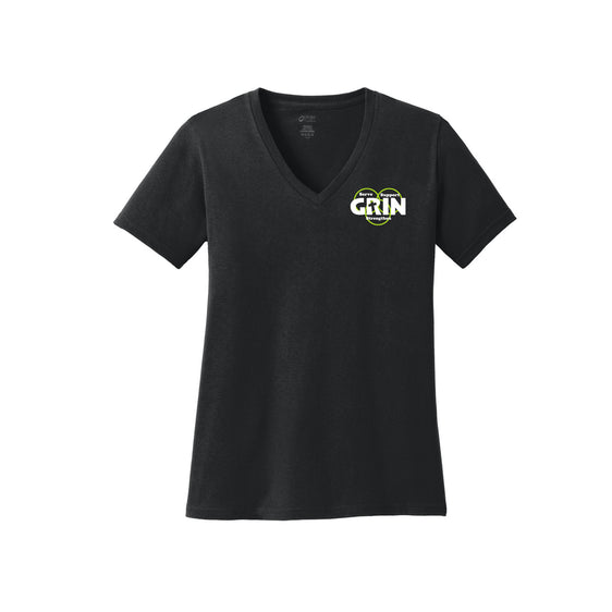 GRIN - Port & Company® Women's Core Cotton V-Neck Tee