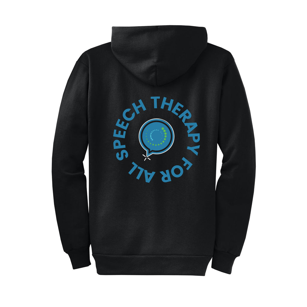 Speech Therapy For All - Port & Company® Core Fleece Full-Zip Hooded Sweatshirt With Backs