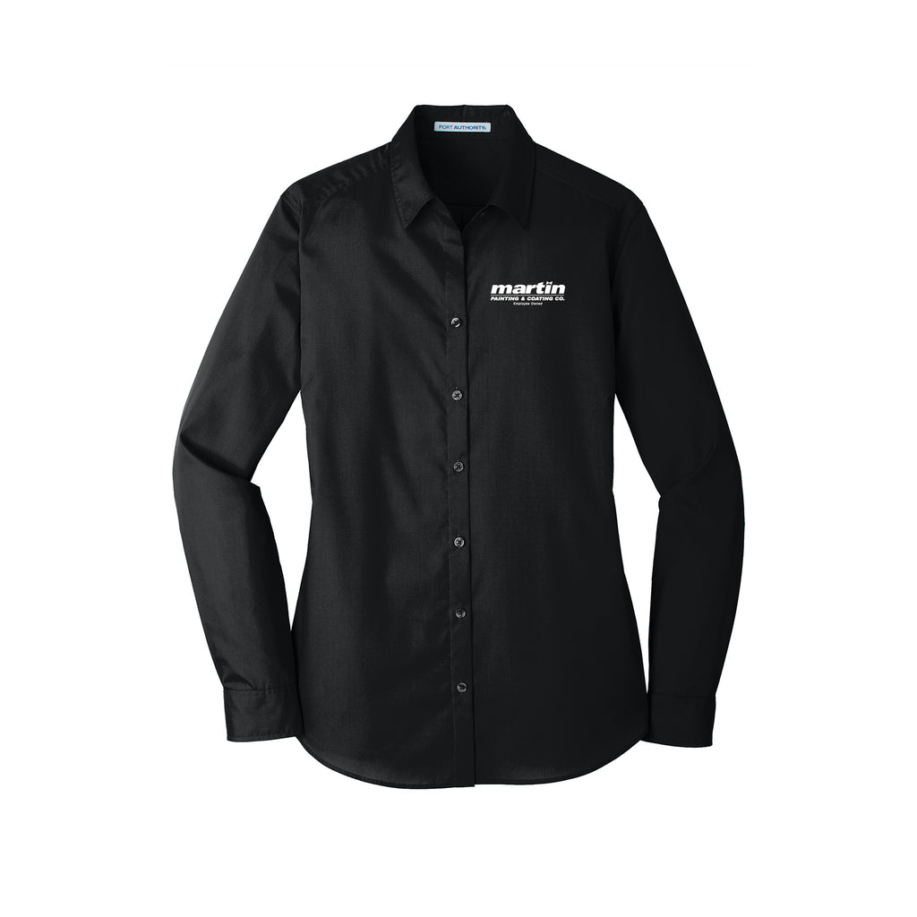 Martin Painting - Port Authority® Women's Long Sleeve Carefree Poplin Shirt