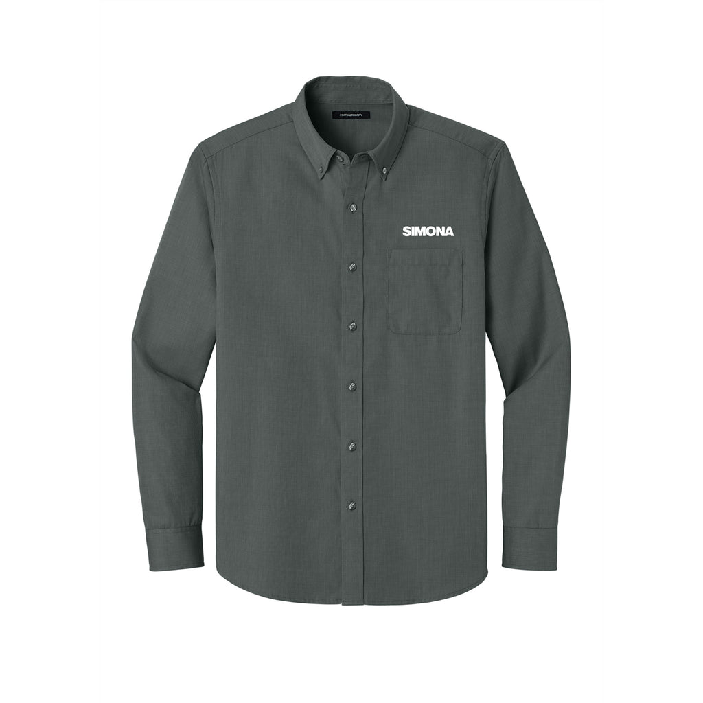 Simona - Port Authority® Long Sleeve Nailhead Easy Care Shirt