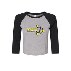 Power 3 - BELLA + CANVAS - Women's Micro Rib 3/4 Raglan Sleeve Baby Tee