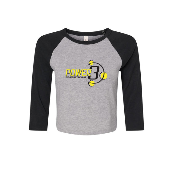 Power 3 - BELLA + CANVAS - Women's Micro Rib 3/4 Raglan Sleeve Baby Tee