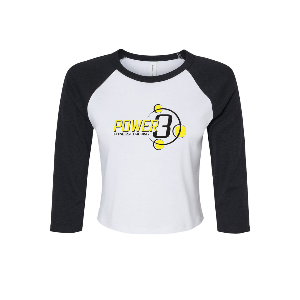 Power 3 - BELLA + CANVAS - Women's Micro Rib 3/4 Raglan Sleeve Baby Tee