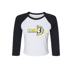 Power 3 - BELLA + CANVAS - Women's Micro Rib 3/4 Raglan Sleeve Baby Tee