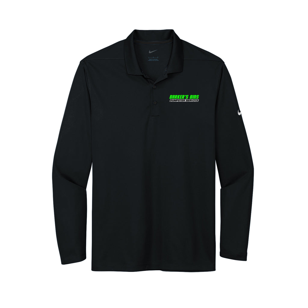 Barker's Bins Dumpster Service - Nike Dri-FIT Micro Pique 2.0 Long Sleeve Polo