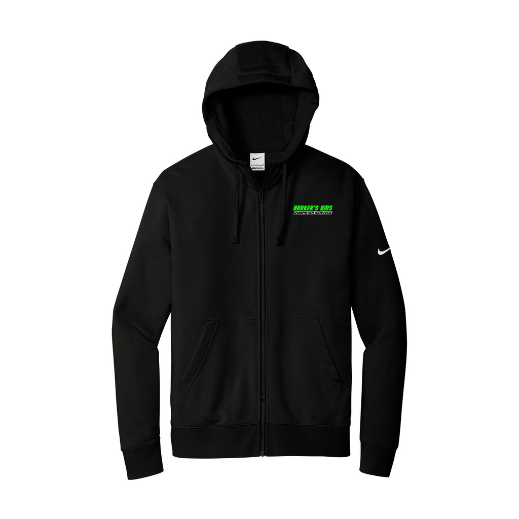 Barker's Bins Dumpster Service - Nike Club Fleece Sleeve Swoosh Full-Zip Hoodie