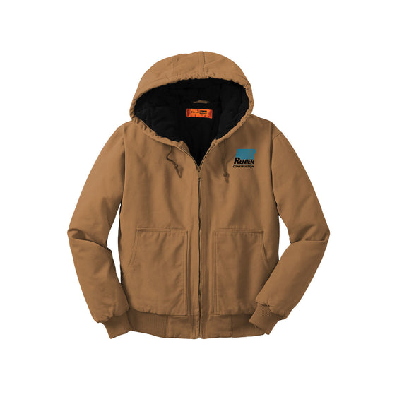 Renier Construction - CornerStone® Washed Duck Cloth Insulated Hooded Work Jacket