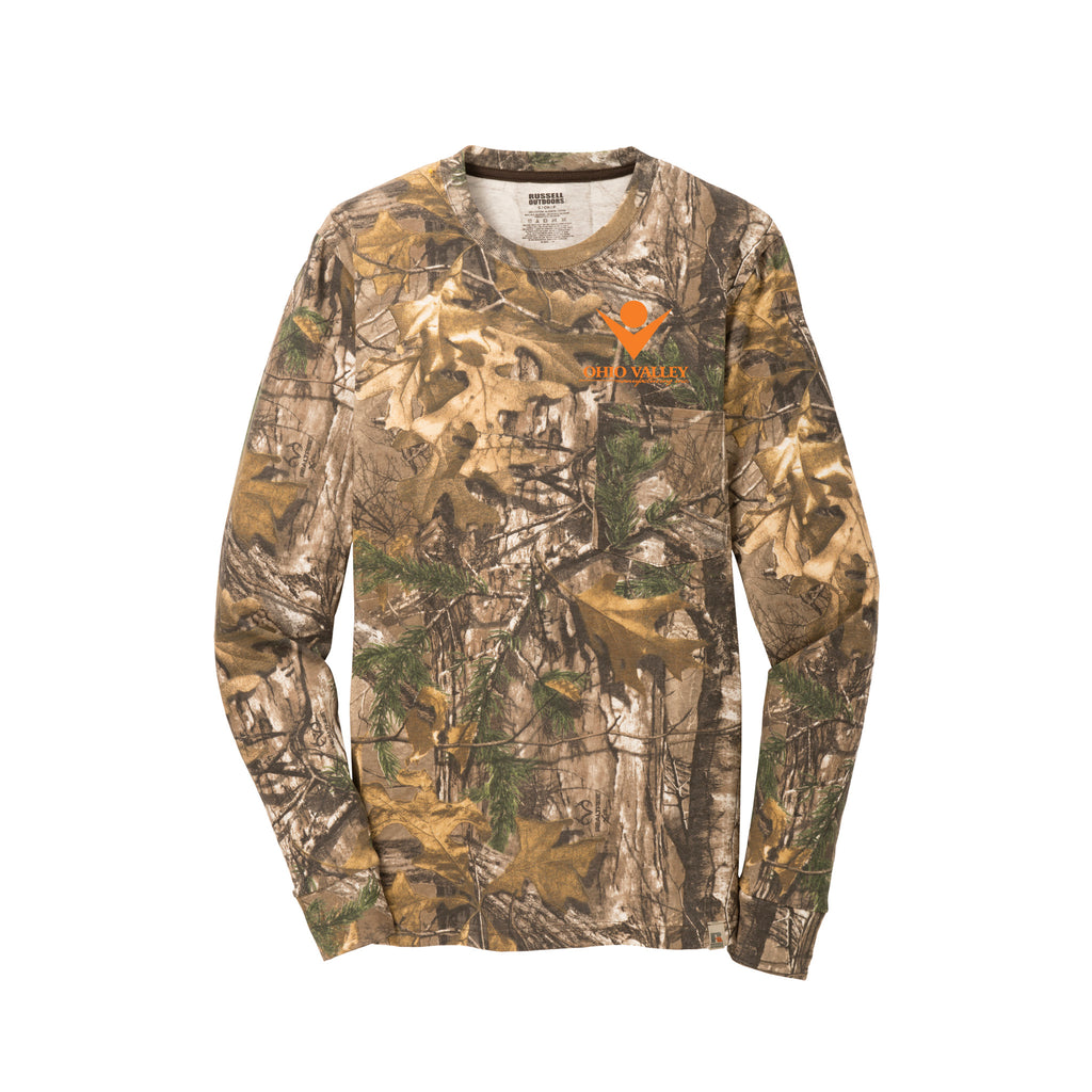 Ohio Valley Manufacturing - Russell Outdoors™ Realtree® Long Sleeve Explorer 100% Cotton T-Shirt with Pocket