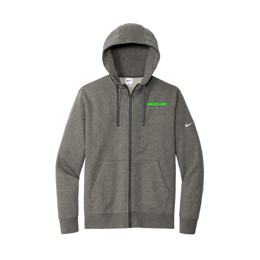 Barker's Bins Dumpster Service - Nike Club Fleece Sleeve Swoosh Full-Zip Hoodie