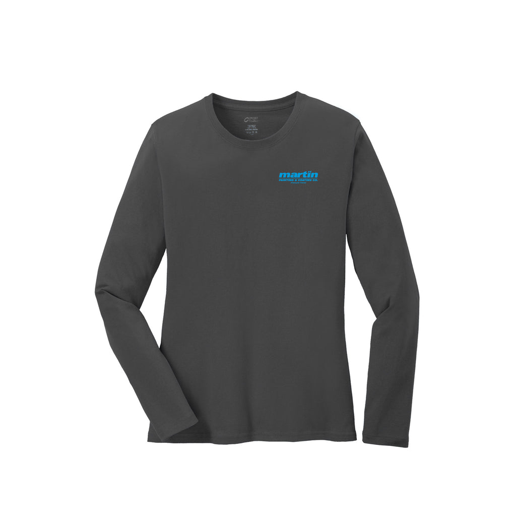 Martin Painting - Port & Company® Women's Long Sleeve Core Cotton Tee
