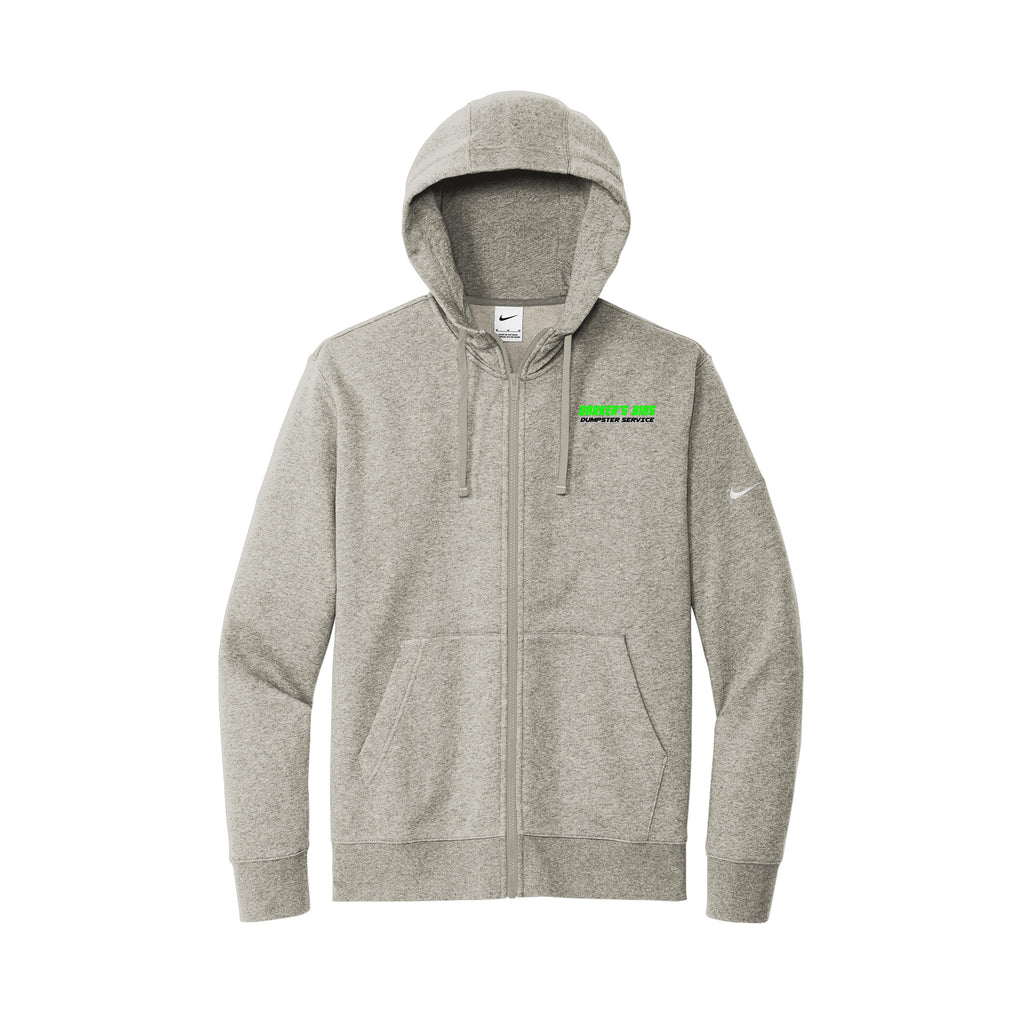 Barker's Bins Dumpster Service - Nike Club Fleece Sleeve Swoosh Full-Zip Hoodie