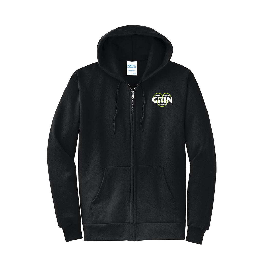 GRIN - Port & Company® Core Fleece Full-Zip Hooded Sweatshirt