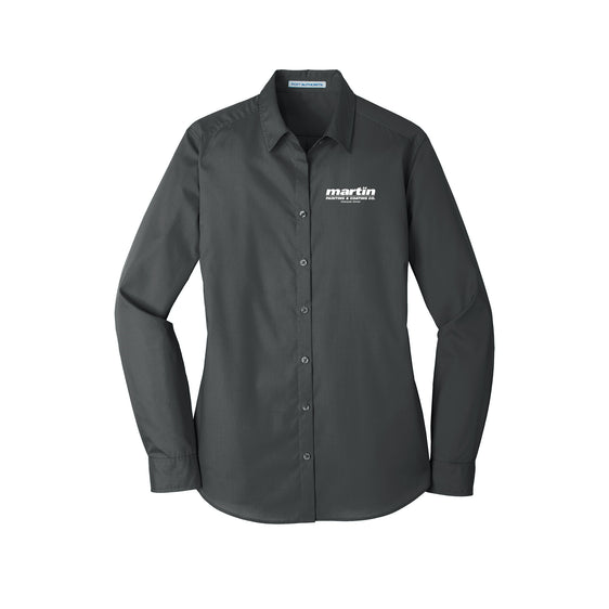 Martin Painting - Port Authority® Women's Long Sleeve Carefree Poplin Shirt