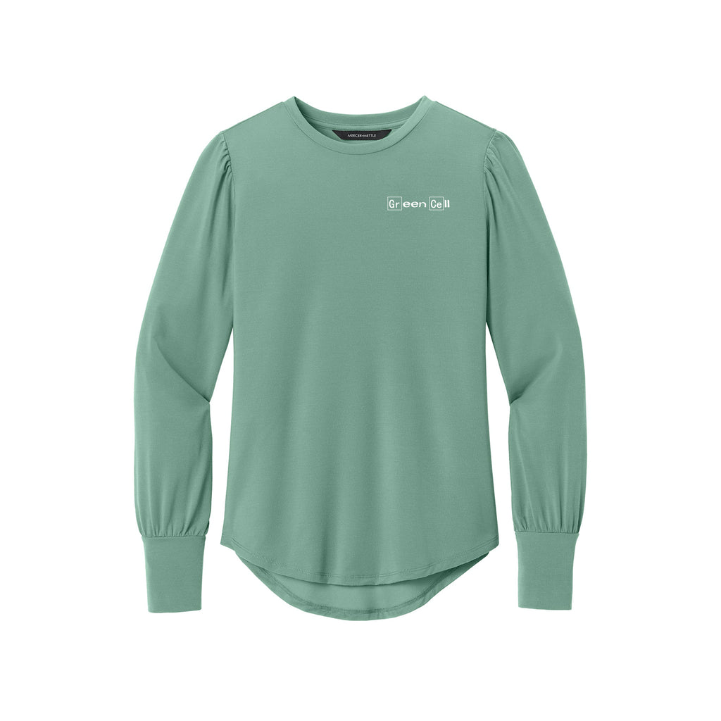 Green Cell - Mercer+Mettle® Women’s Stretch Jersey Long Sleeve Blouson Top
