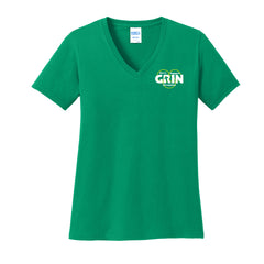 GRIN - Port & Company® Women's Core Cotton V-Neck Tee