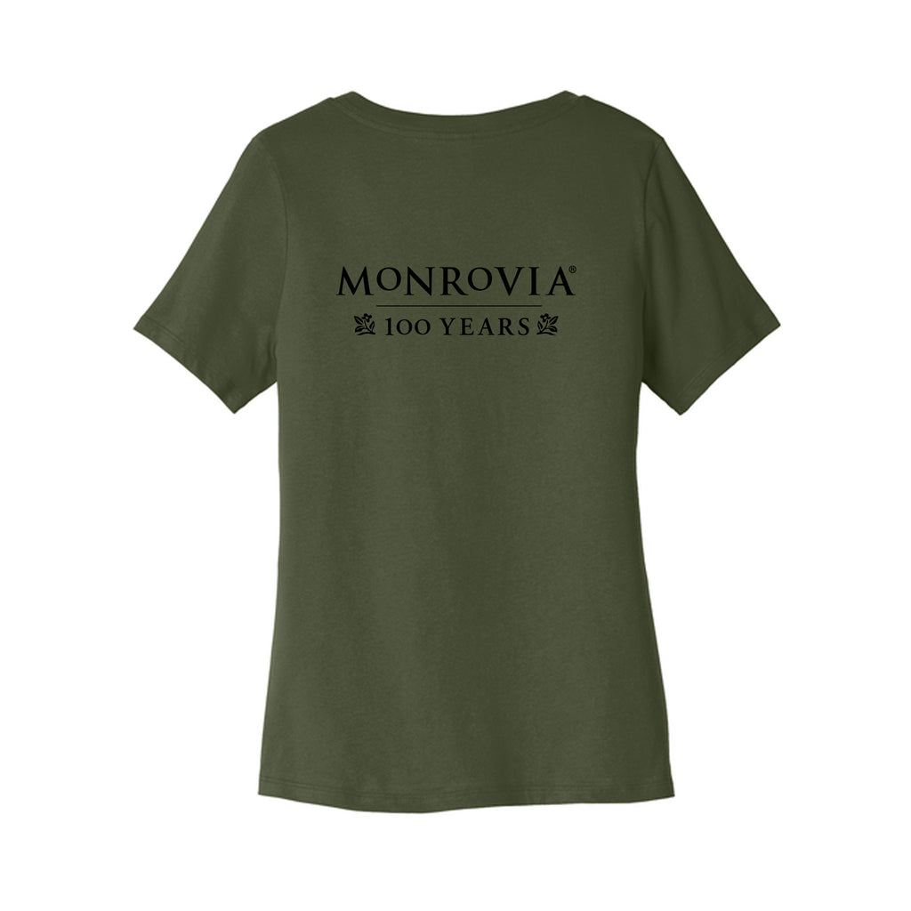 Monrovia 100 Years - BELLA+CANVAS® Women’s Relaxed Jersey Short Sleeve V-Neck Tee