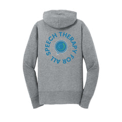 Speech Therapy For All - Port & Company® Women's Core Fleece Full-Zip Hooded Sweatshirt With Backs