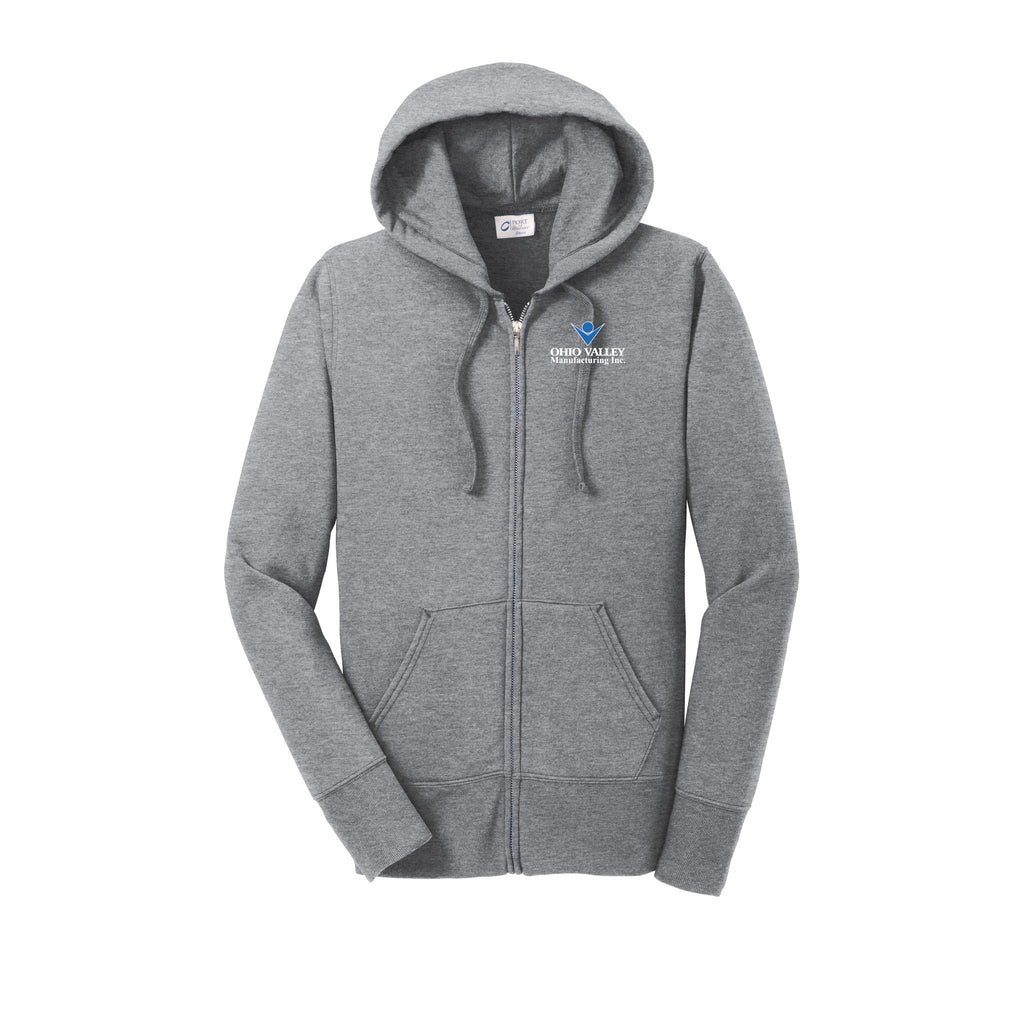Ohio Valley Manufacturing - Port & Company® Ladies Core Fleece Full-Zip Hooded Sweatshirt
