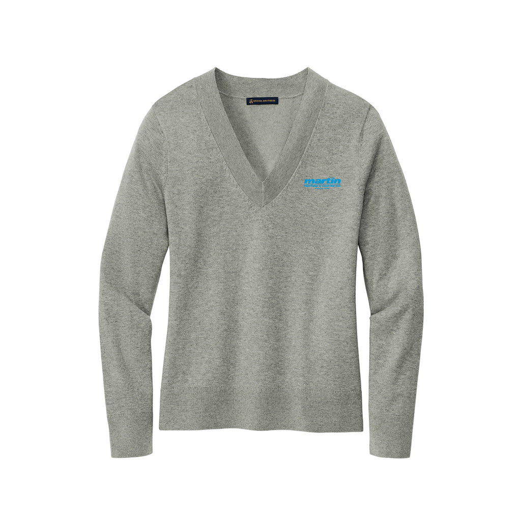 Martin Painting - Brooks Brothers® Women’s Cotton Stretch V-Neck Sweater