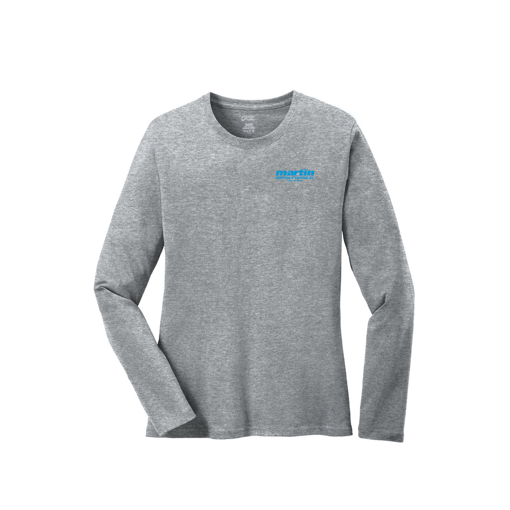 Martin Painting - Port & Company® Women's Long Sleeve Core Cotton Tee