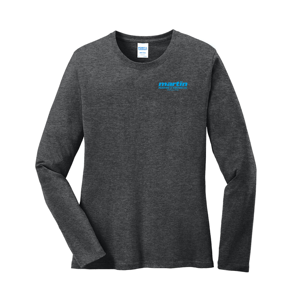Martin Painting - Port & Company® Women's Long Sleeve Core Cotton Tee