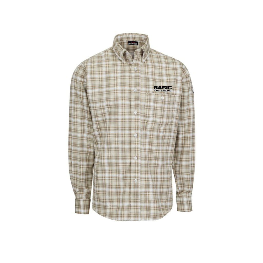 Basic Systems - MEN’S LONG SLEEVE PLAID DRESS SHIRT
