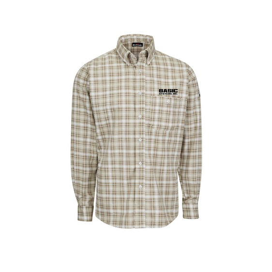 Basic Systems - MEN’S LONG SLEEVE PLAID DRESS SHIRT