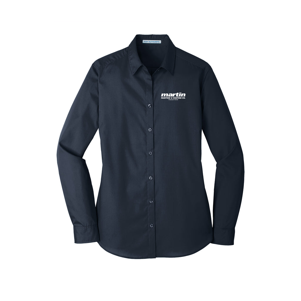 Martin Painting - Port Authority® Women's Long Sleeve Carefree Poplin Shirt