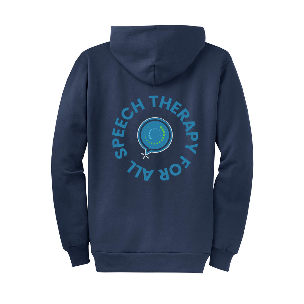 Speech Therapy For All - Port & Company® Core Fleece Full-Zip Hooded Sweatshirt With Backs