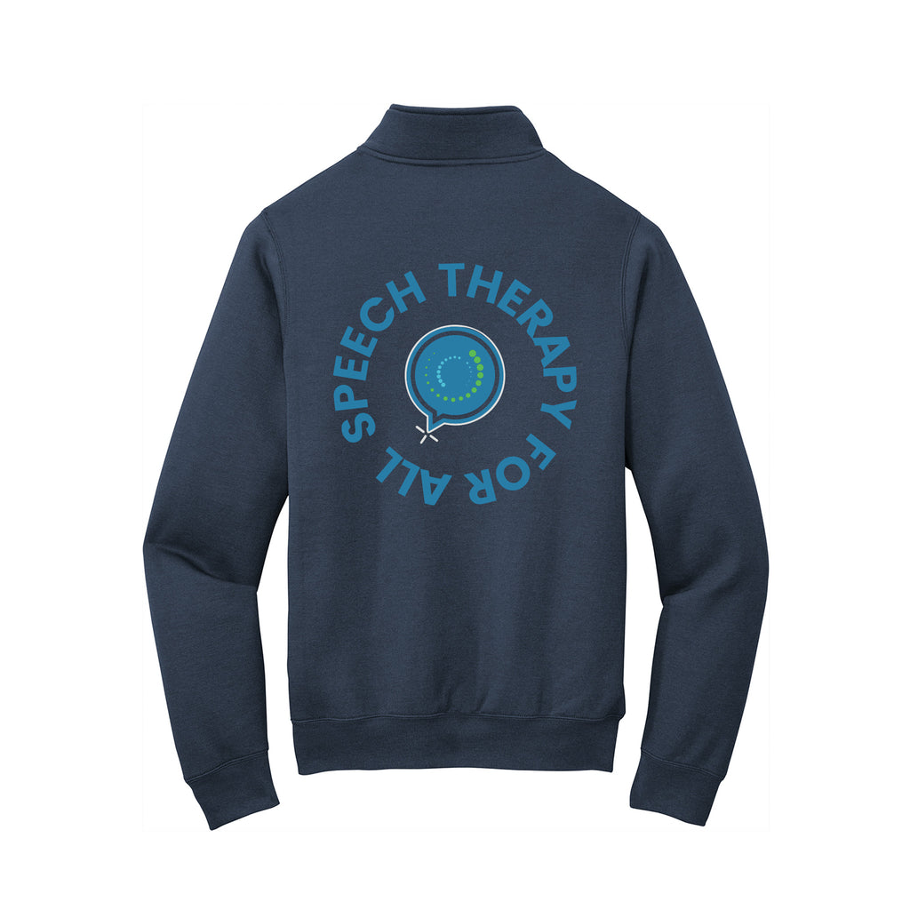 Speech Therapy For All - Port & Company ® Core Fleece 1/4-Zip Pullover Sweatshirt With Backs