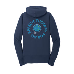Speech Therapy For All - Port & Company® Women's Core Fleece Full-Zip Hooded Sweatshirt With Backs