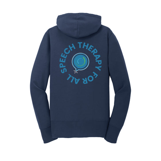 Speech Therapy For All - Port & Company® Women's Core Fleece Full-Zip Hooded Sweatshirt With Backs