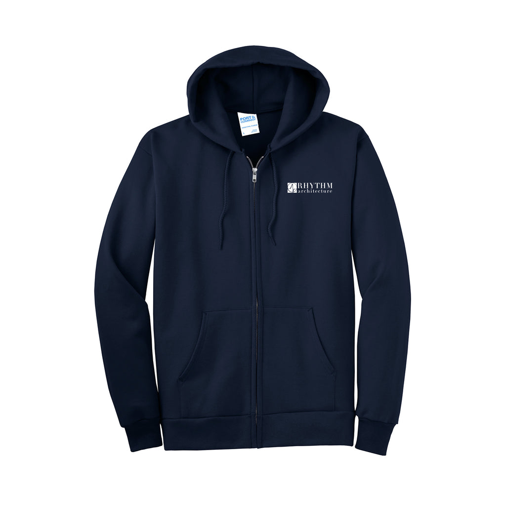 Rhythm Architecture - Port & Company® Tall Essential Fleece Full-Zip Hooded Sweatshirt