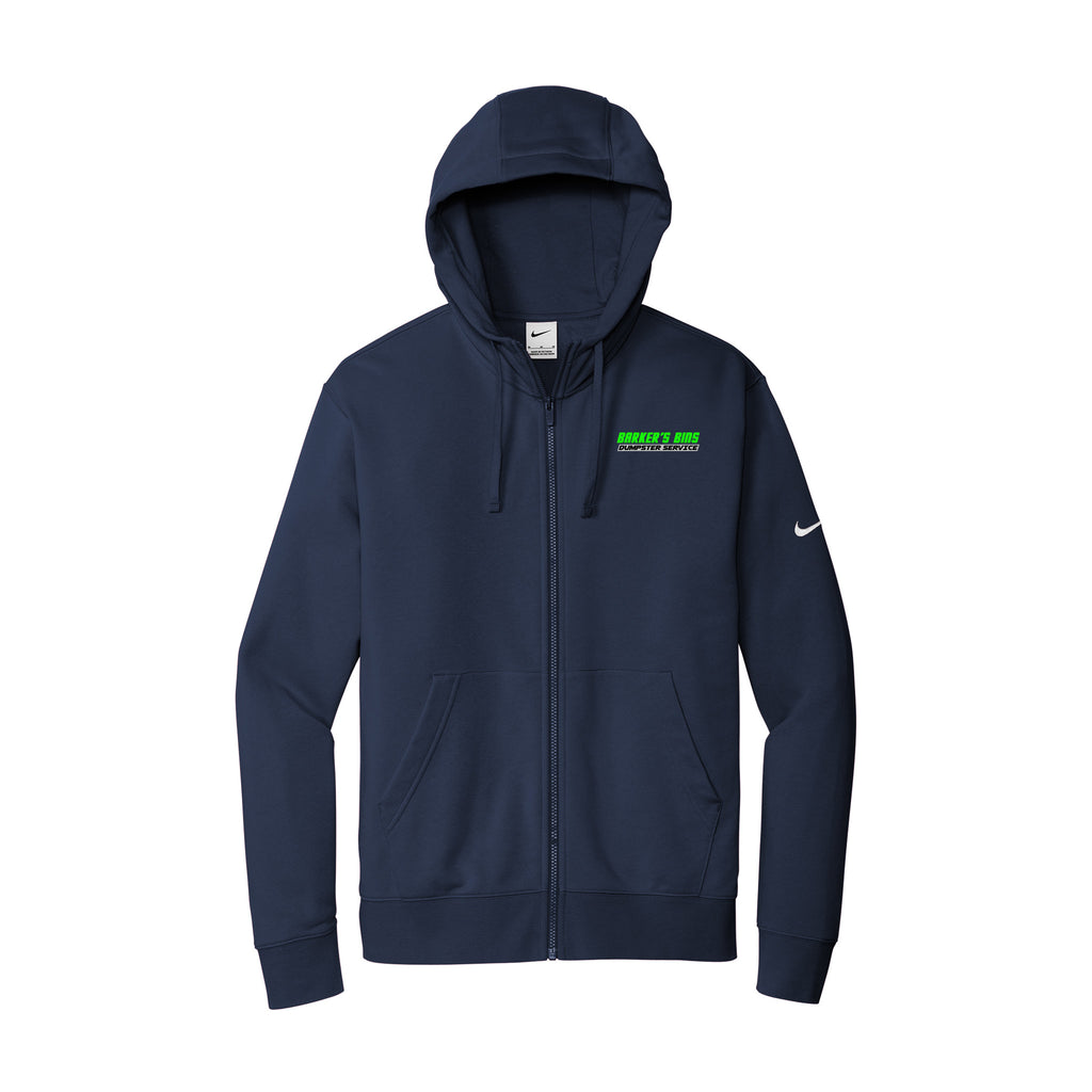 Barker's Bins Dumpster Service - Nike Club Fleece Sleeve Swoosh Full-Zip Hoodie