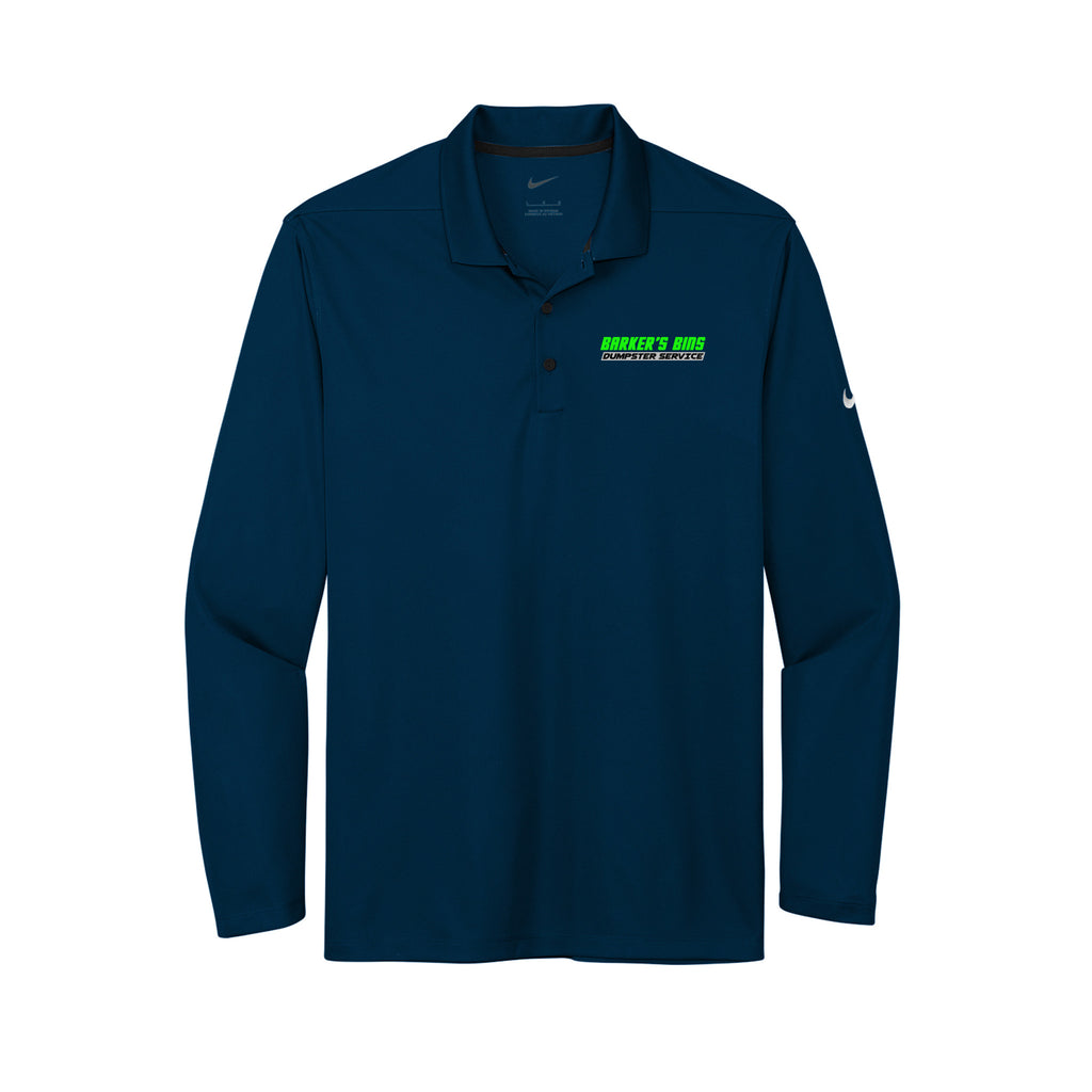 Barker's Bins Dumpster Service - Nike Dri-FIT Micro Pique 2.0 Long Sleeve Polo